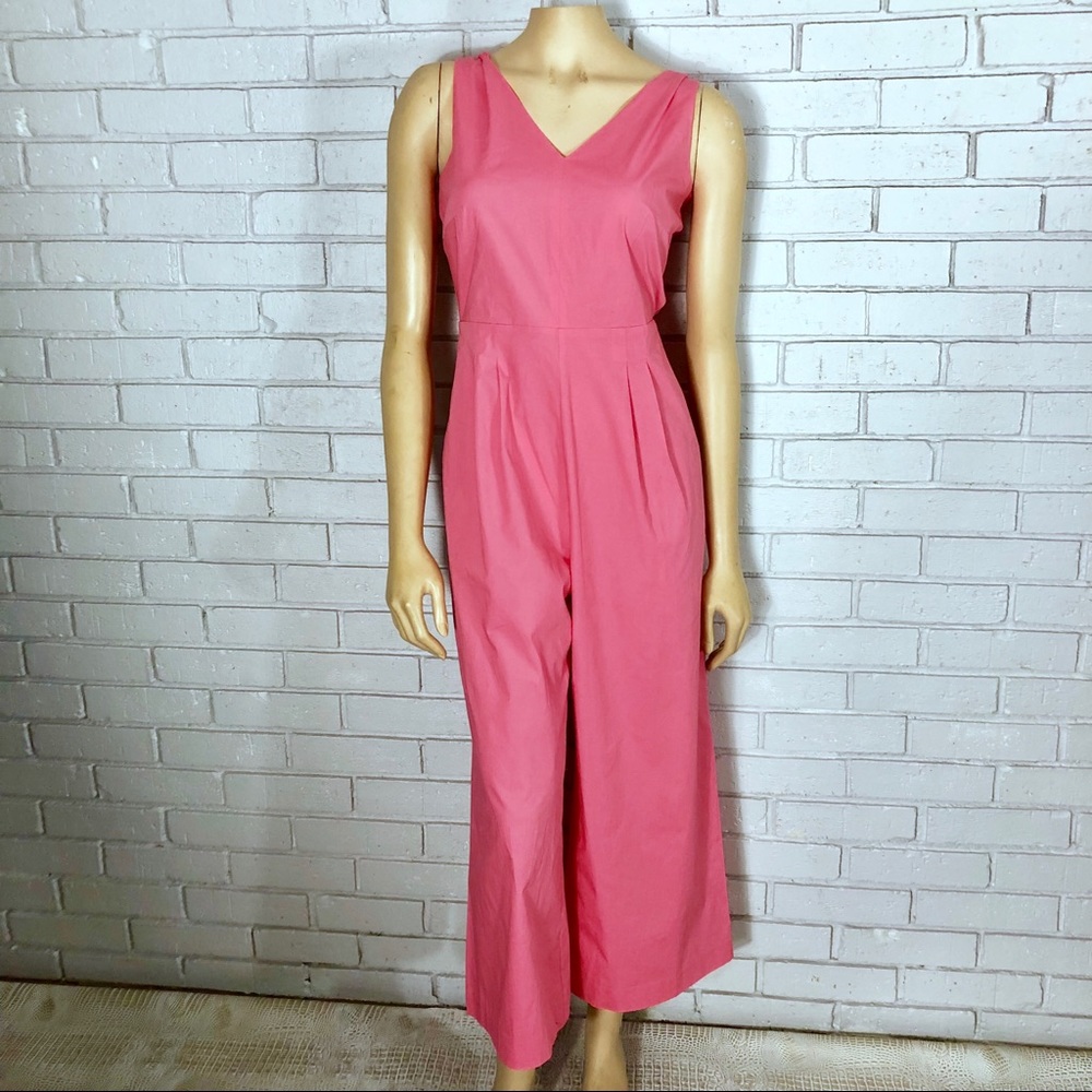 J. Crew Pink Jumpsuit in Stretch Poplin - Picture 1 of 7